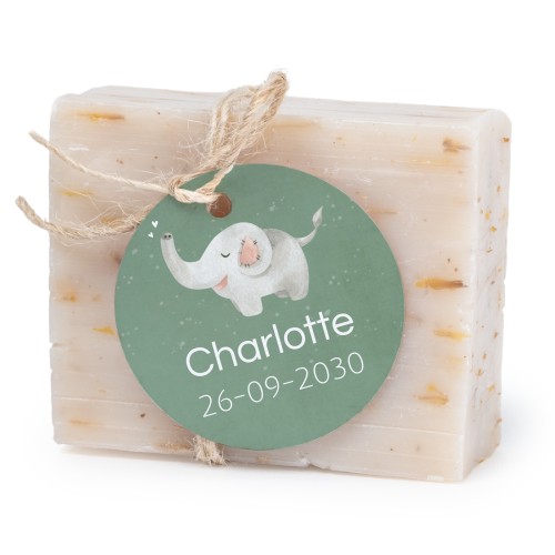 Såpestykke med rund etikett (sett à 6)