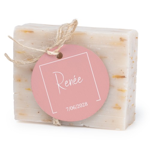 Sæbebar med rund etikette (sæt á 6)