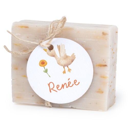 Såpestykke med rund etikett (sett à 6)