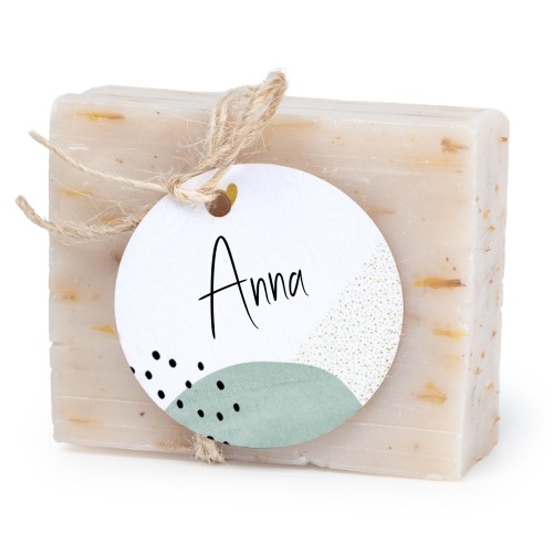 Lot de 6 savons avec étiquettes rondes