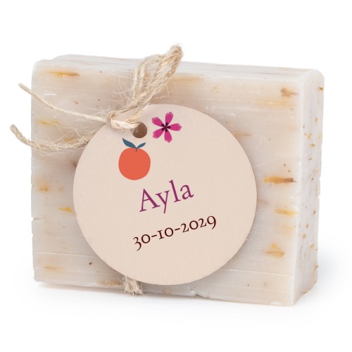 Såpestykke med rund etikett (sett à 6)