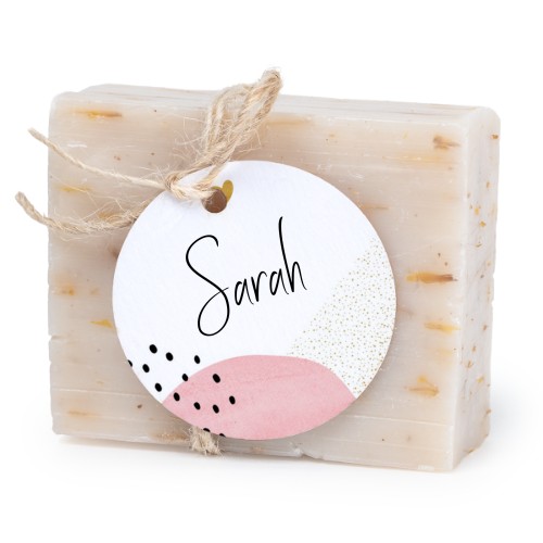 Såpestykke med rund etikett (sett à 6)