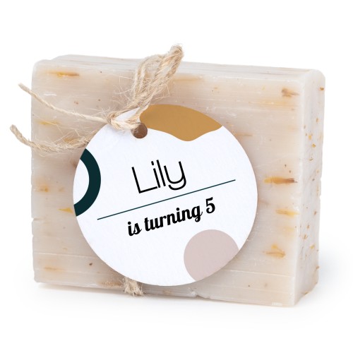 Lot de 6 savons avec étiquettes rondes