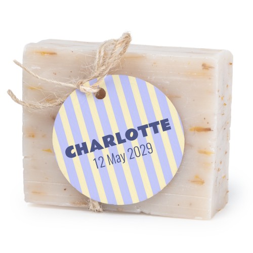 Zeepjes met rond label - set van 6