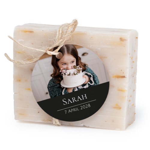 Sæbebar med rund etikette (sæt á 6)