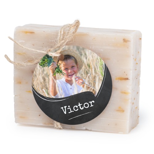 Såpestykke med rund etikett (sett à 6)