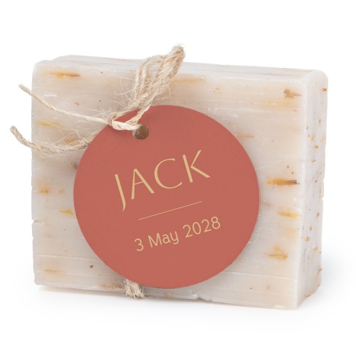 Zeepjes met rond label - set van 6