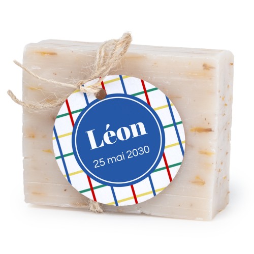 Lot de 6 savons avec étiquettes rondes Lot de 6 savons avec étiquettes rondes