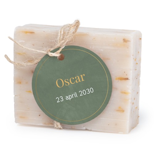 Såpestykke med rund etikett (sett à 6)