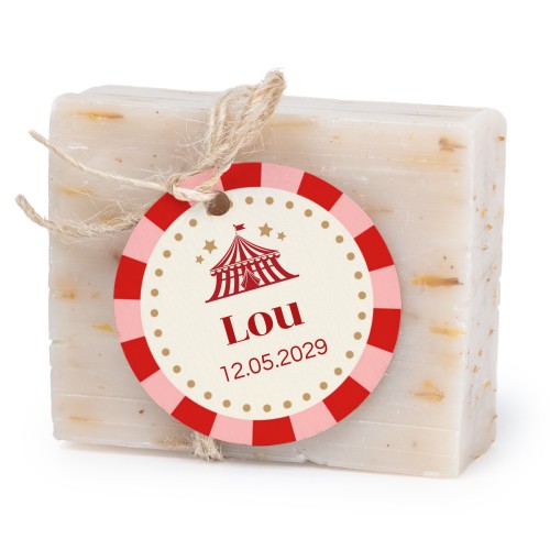 Lot de 6 savons avec étiquettes rondes