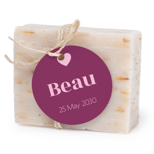 Sæbebar med rund etikette (sæt á 6)