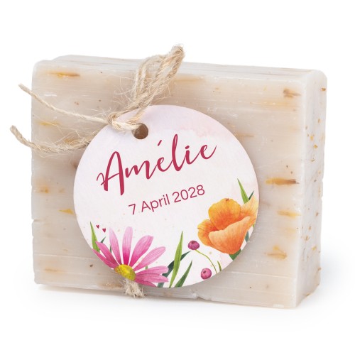 Soap bar with round label (6 pcs)