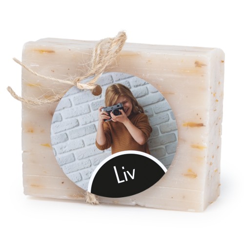 Såpestykke med rund etikett (sett à 6)