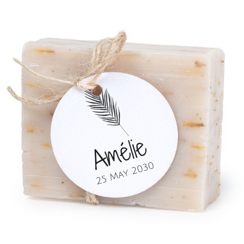 Lot de 6 savons avec étiquettes rondes