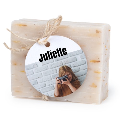 Såpestykke med rund etikett (sett à 6)