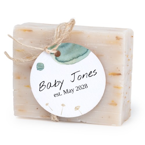 Såpestykke med rund etikett (sett à 6) Såpestykke med rund etikett (sett à 6)