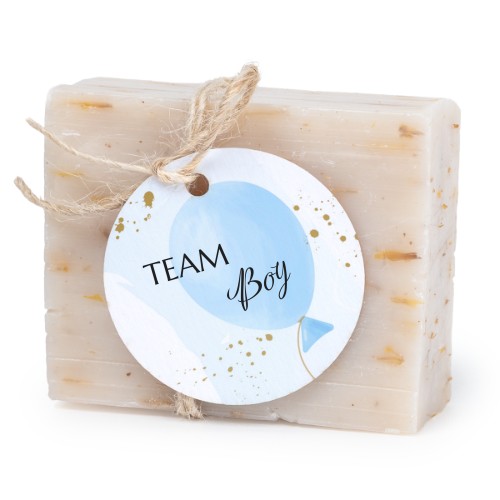 Såpestykke med rund etikett (sett à 6)