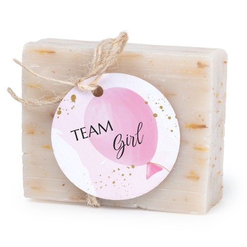 Såpestykke med rund etikett (sett à 6)