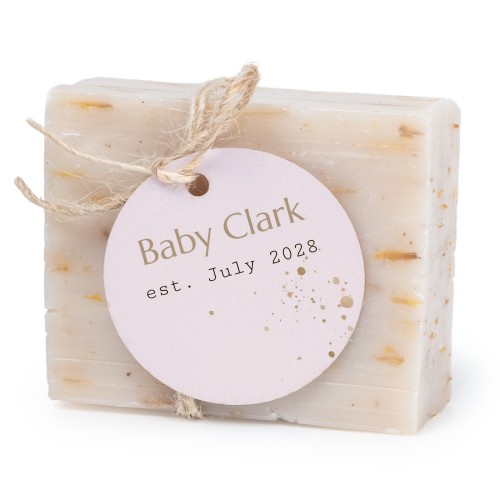 Sæbebar med rund etikette (sæt á 6)