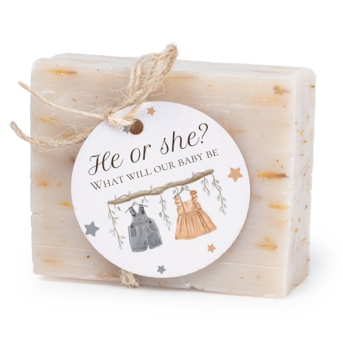 Såpestykke med rund etikett (sett à 6)