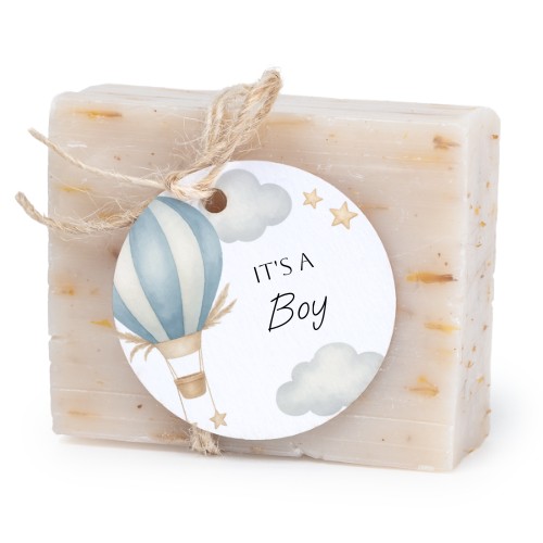 Såpestykke med rund etikett (sett à 6)