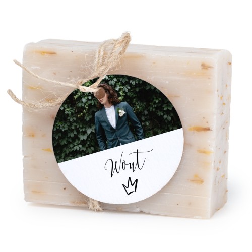 Sæbebar med rund etikette (sæt á 6)