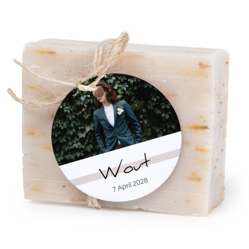 Zeepjes met rond label - set van 6