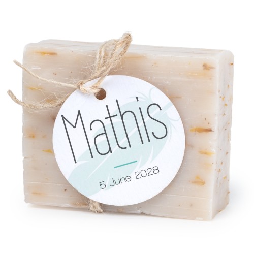 Såpestykke med rund etikett (sett à 6)