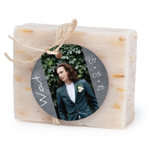 Såpestykke med rund etikett (sett à 6)