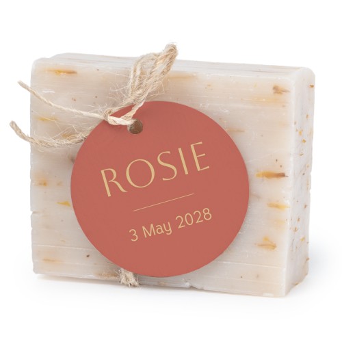 Zeepjes met rond label - set van 6