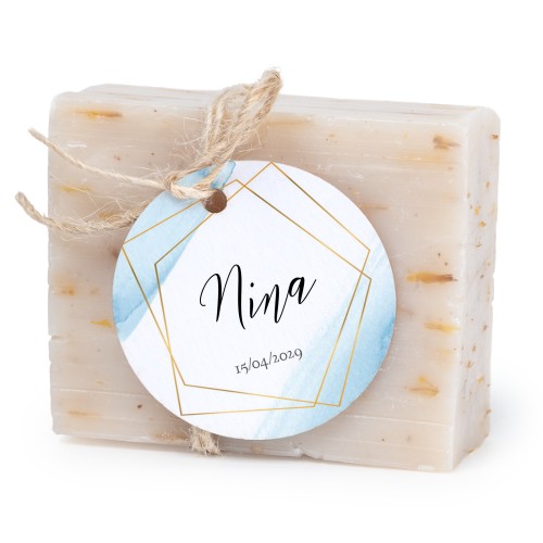 Sæbebar med rund etikette (sæt á 6)