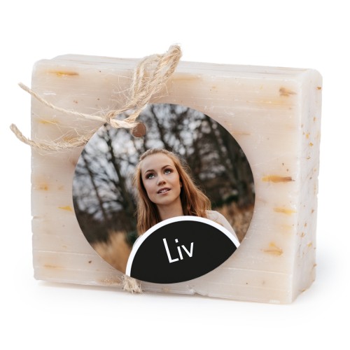 Sæbebar med rund etikette (sæt á 6)