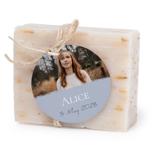 Såpestykke med rund etikett (sett à 6)