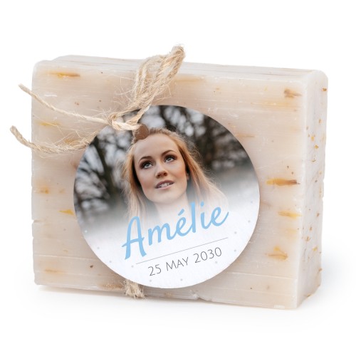 Såpestykke med rund etikett (sett à 6)