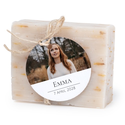 Lot de 6 savons avec étiquettes rondes Lot de 6 savons avec étiquettes rondes