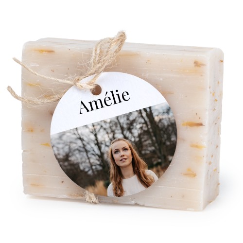 Lot de 6 savons avec étiquettes rondes Lot de 6 savons avec étiquettes rondes