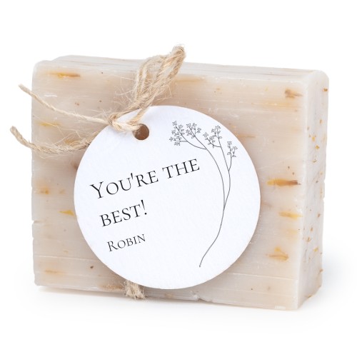 Lot de 6 savons avec étiquettes rondes