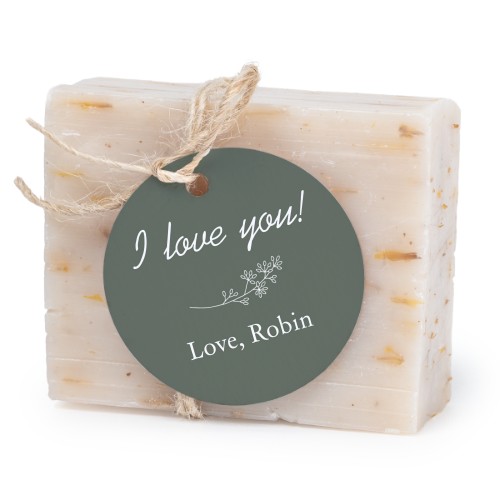 Såpestykke med rund etikett (sett à 6)