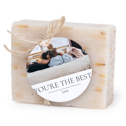 Sæbebar med rund etikette (sæt á 6)