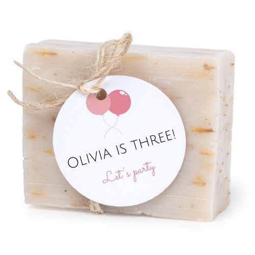 Zeepjes met rond label - set van 6