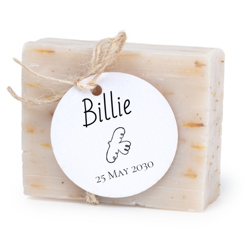 Seife mit rundem Etikett (6er-Set) Seife mit rundem Etikett (6er-Set)