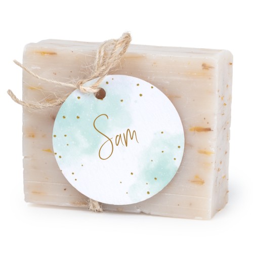 Lot de 6 savons avec étiquettes rondes