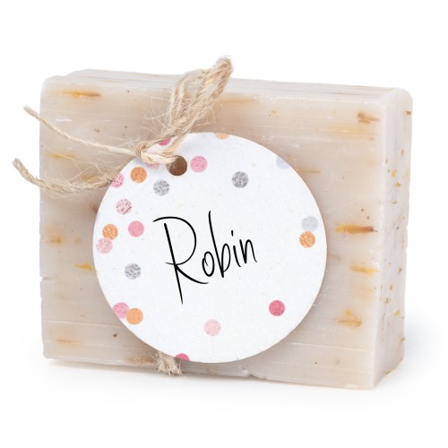 Zeepje met rond label (set van 6)