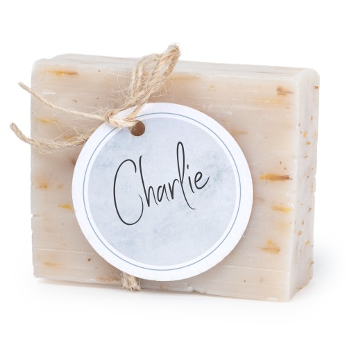 Lot de 6 savons avec étiquettes rondes