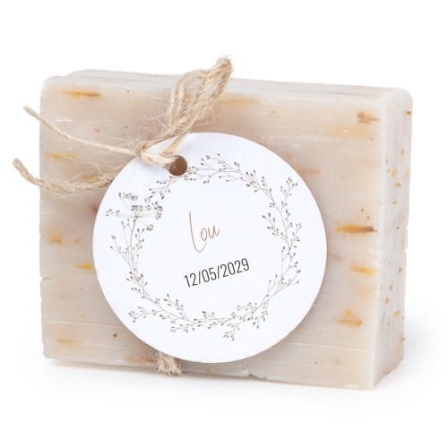 Såpestykke med rund etikett (sett à 6)