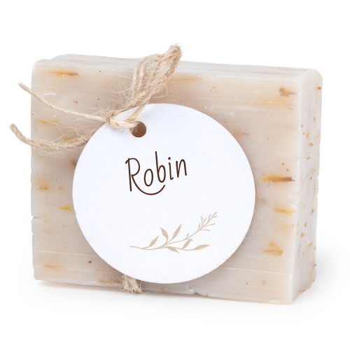 Lot de 6 savons avec étiquettes rondes Lot de 6 savons avec étiquettes rondes