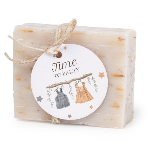 Såpestykke med rund etikett (sett à 6)