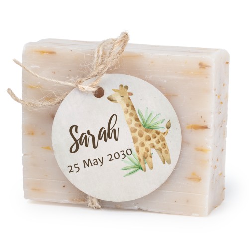 Såpestykke med rund etikett (sett à 6)