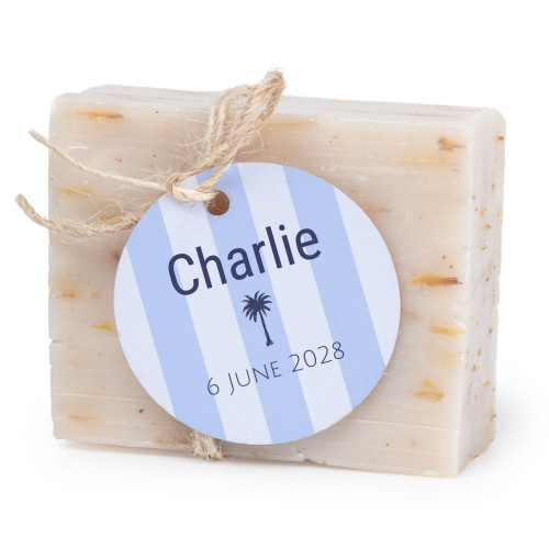 Såpestykke med rund etikett (sett à 6)