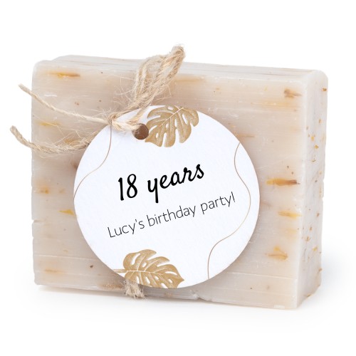 Lot de 6 savons avec étiquettes rondes